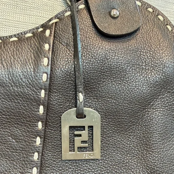Fendi Black Leather Shoulder Bag - Picture 2 of 14